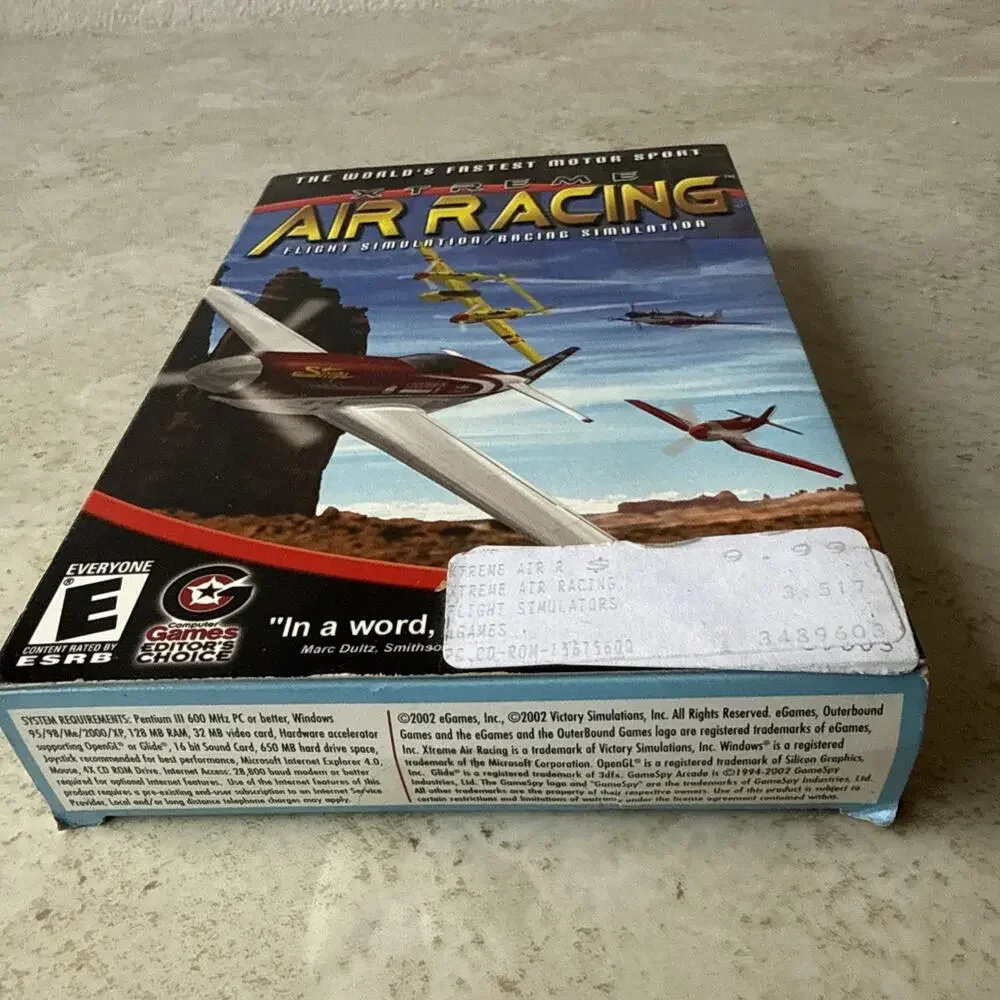 Vintage Xtreme Air Racing Flight Simulator PC Game Open Box 2000